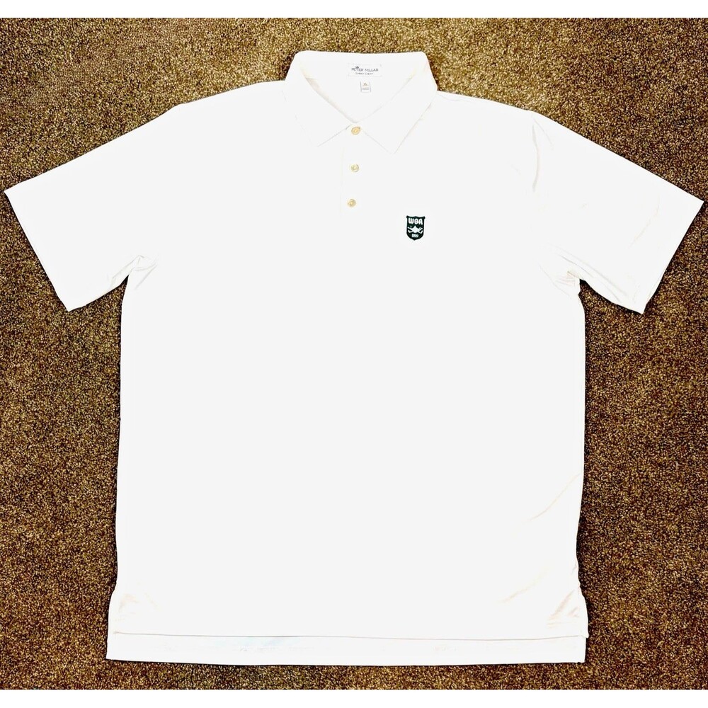 Peter Millar Summer Comfort Polo Mens XL White Logo Western Golf Association